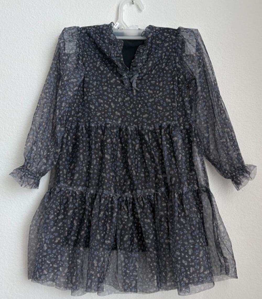 Zara Girls Floral Gauze Tiered Dress Size 6